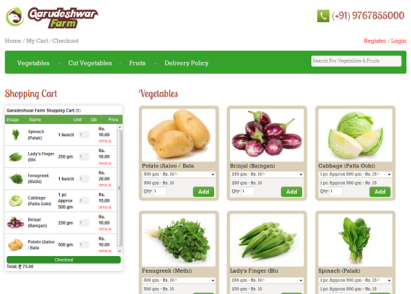 Garudeshwar Farm - Online Vegetable Portal